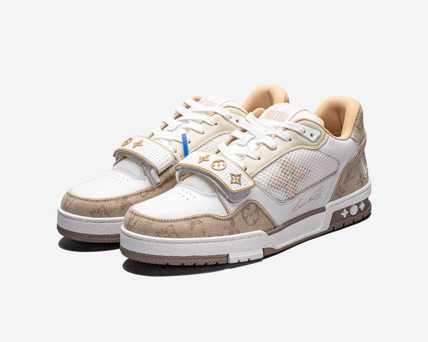 LV Trainer blanc doreé